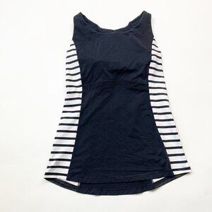 Athleta Womens Tank Black Size S White Stripe Racerback Activewear Top